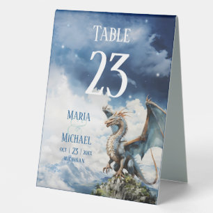 Fantasy Celtic Dragon Wedding Table Number