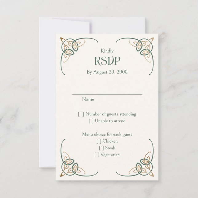 Fantasy Celtic Mediaeval Wedding RSVP Card (Front)