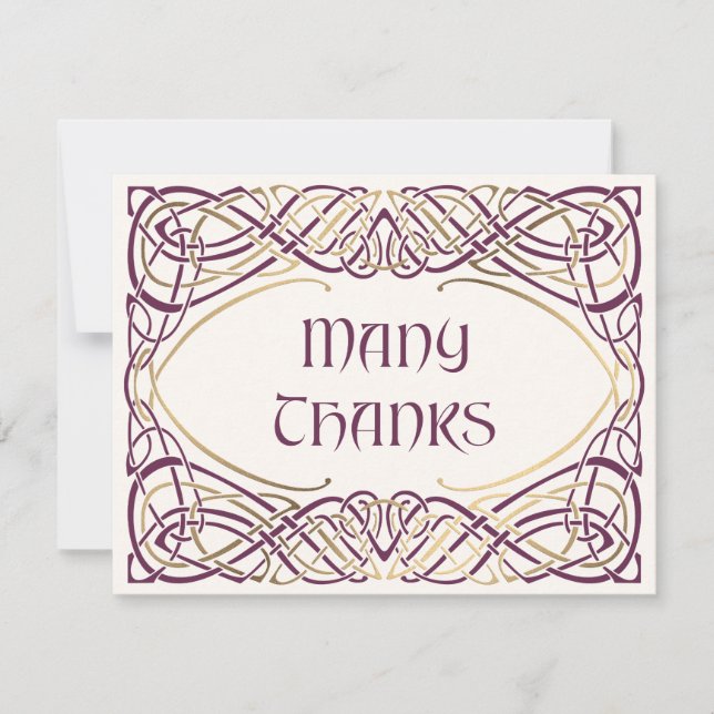 Fantasy Celtic Mediaeval Wedding Thank You Card (Front)
