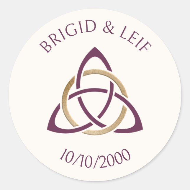 Fantasy Celtic Wedding Classic Round Sticker (Front)