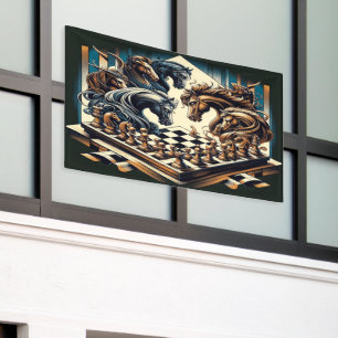 Fantasy Chess Banner Knight Strategy Wall Art