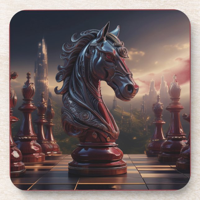 Fantasy Chess Scene - Knight Coaster (Front)