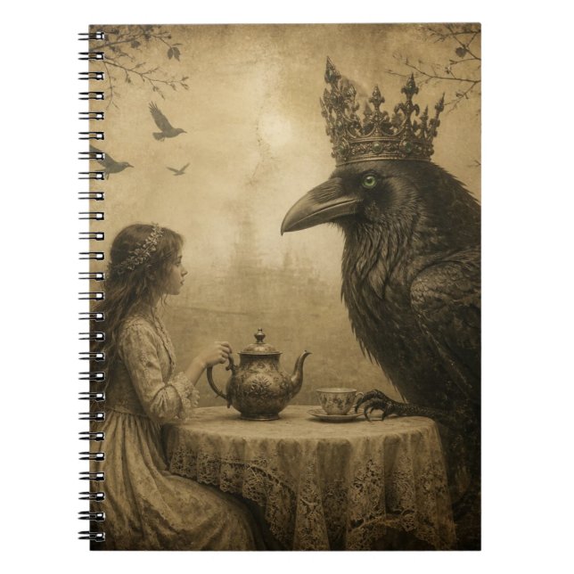 Fantasy Child and a Royal Raven Tea Party  Notebook (Front)