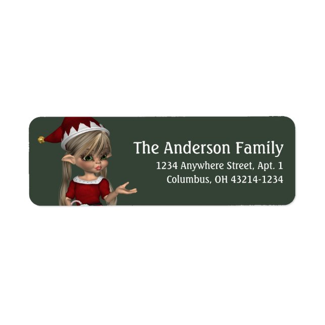 Fantasy Christmas Elf Address Label - blonde Return Address Label (Front)