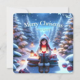 Fantasy christmas postcard