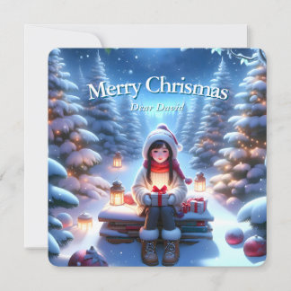 Fantasy christmas postcard