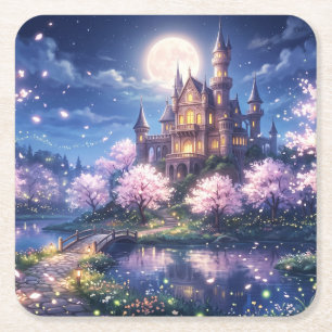 Fantasy City and Castle Square Paper Coaster
