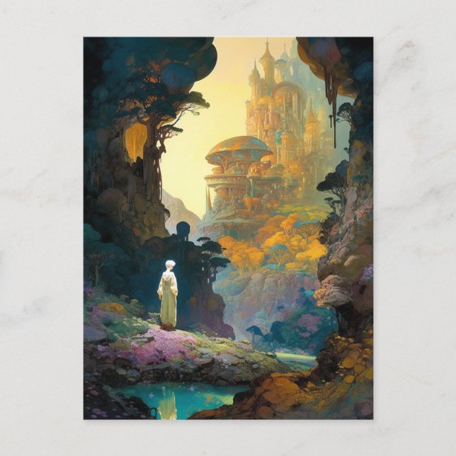 Fantasy City Landscape Art Postcard (Front)
