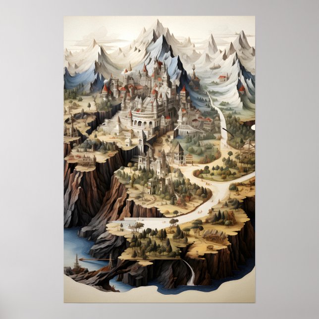 Fantasy City Map  Poster (Front)
