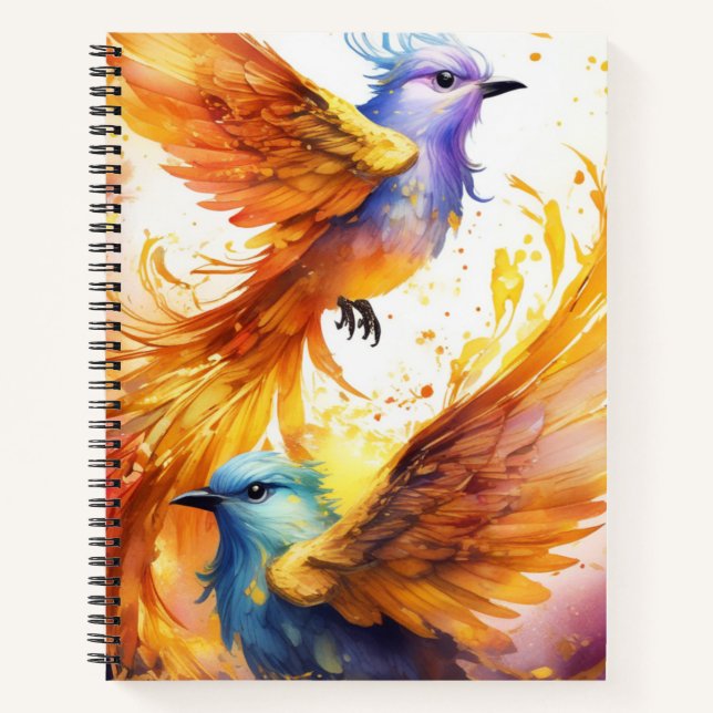 Fantasy Colorful Bird Notebook (Front)