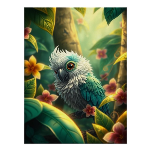 Fantasy Colorful Parrot  Poster (Front)
