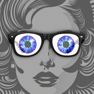 Fantasy Colour Eyes Sapphire Retro Sunglasses