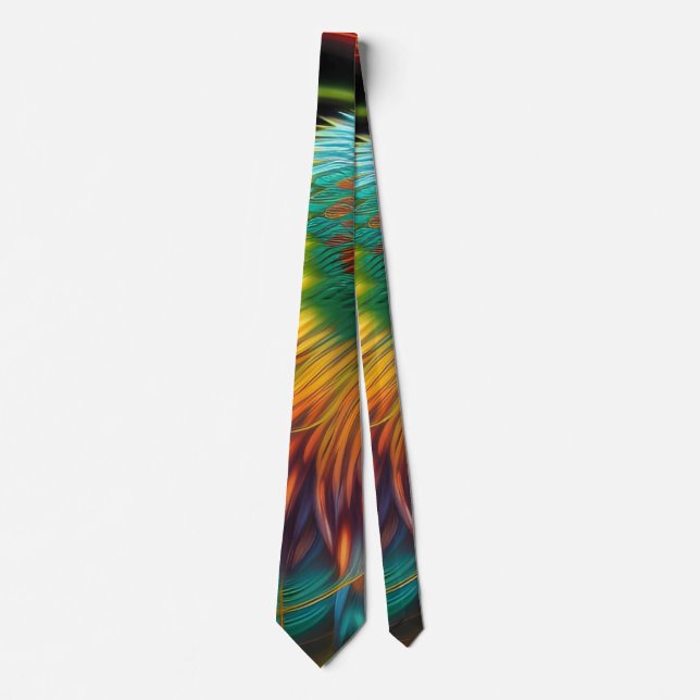Fantasy Colourful Bird Tie (Front)