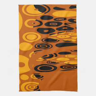 Fantasy Colourful Dots Abstract Retro Art Deco 2 Tea Towel