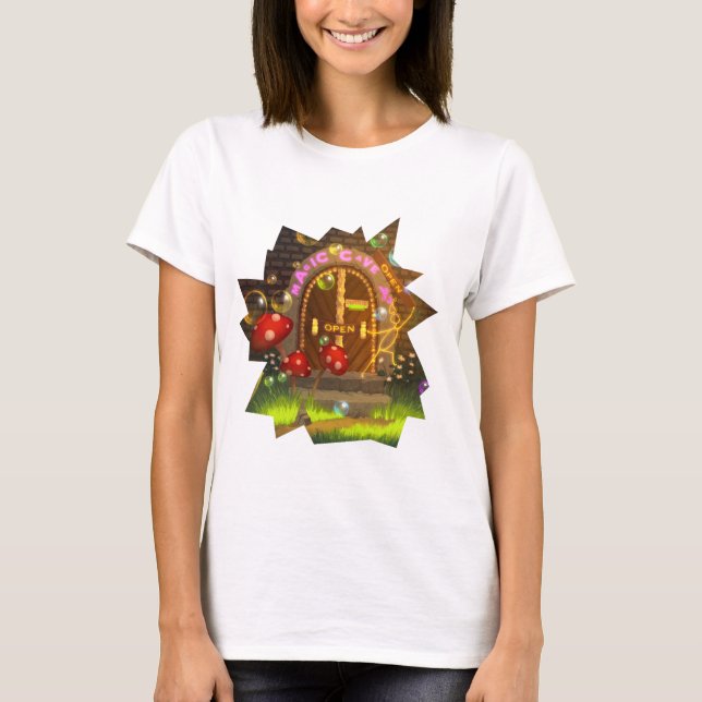 Fantasy Colourful T-Shirt with Doors Open Close (Front)
