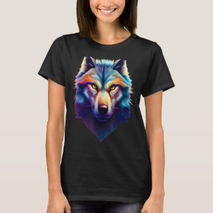 Fantasy Colourful Wolf Vintage Art Deco T-Shirt