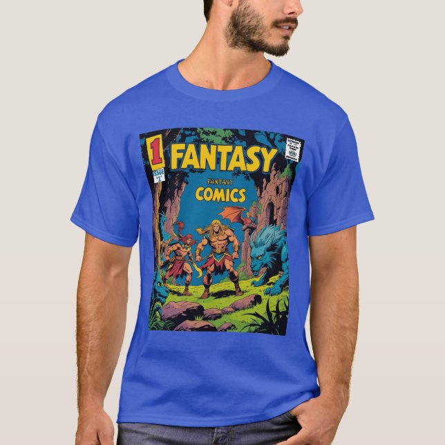 Fantasy Comics: A Retro Adventure Unleashed T-Shirt (Front)