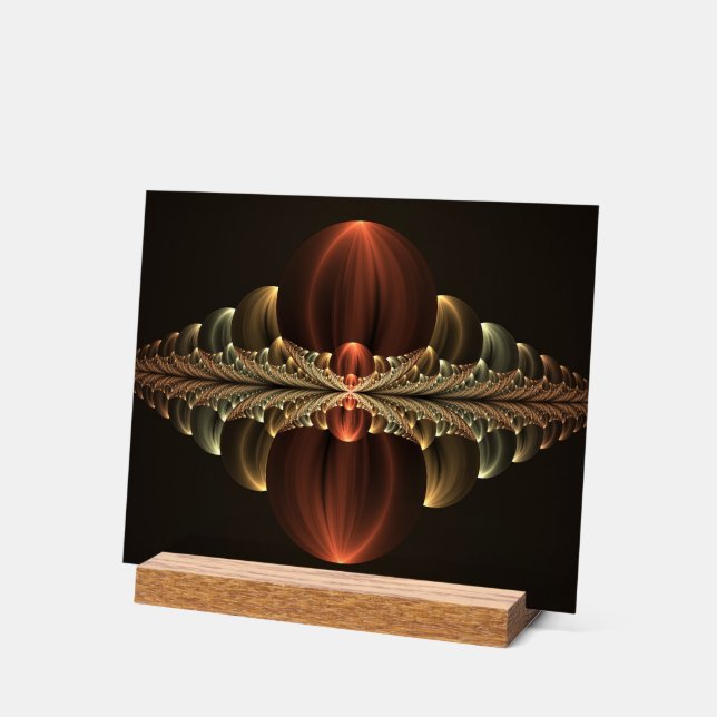 Fantasy Construction Shiny Abstract Fractal Art Acrylic Sign (Angle)