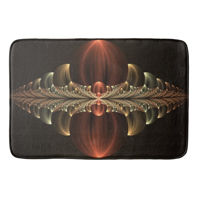Fantasy Construction Shiny Abstract Fractal Art Bath Mat (Front)