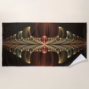Fantasy Construction Shiny Abstract Fractal Art Beach Towel