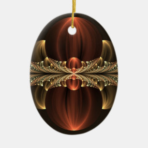 Fantasy Construction Shiny Abstract Fractal Art Ceramic Ornament