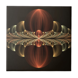 Fantasy Construction Shiny Abstract Fractal Art Ceramic Tile