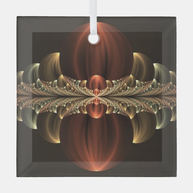 Fantasy Construction Shiny Abstract Fractal Art Glass Tree Decoration (Front)