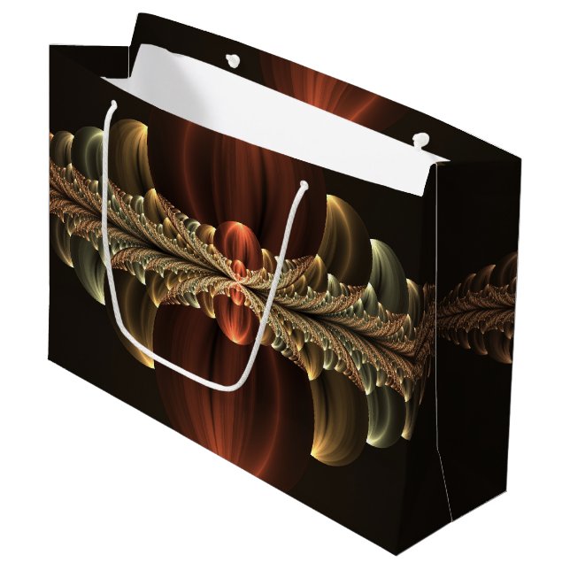 Fantasy Construction Shiny Abstract Fractal Art Large Gift Bag (Front Angled)