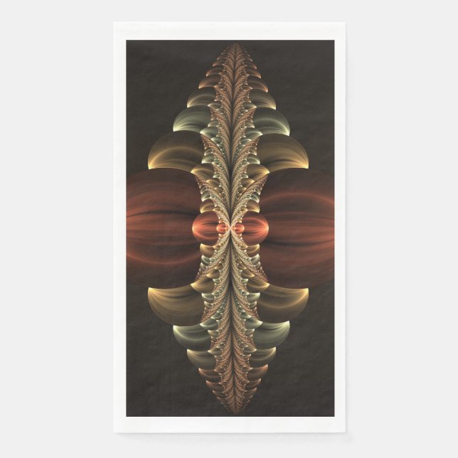 Fantasy Construction Shiny Abstract Fractal Art Napkin (Front)