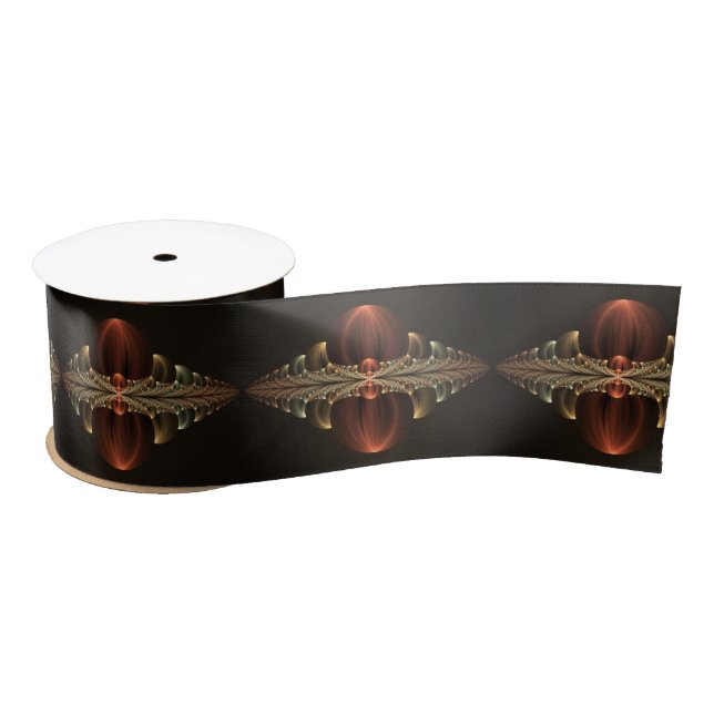 Fantasy Construction Shiny Abstract Fractal Art Satin Ribbon (Spool)