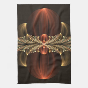 Fantasy Construction Shiny Abstract Fractal Art Tea Towel