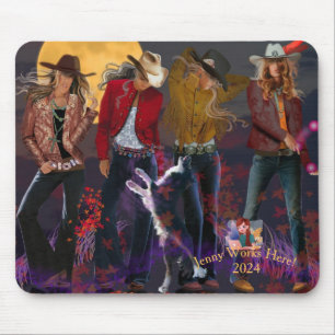 Fantasy Cowgirl, Personalized Logo, Mousepad