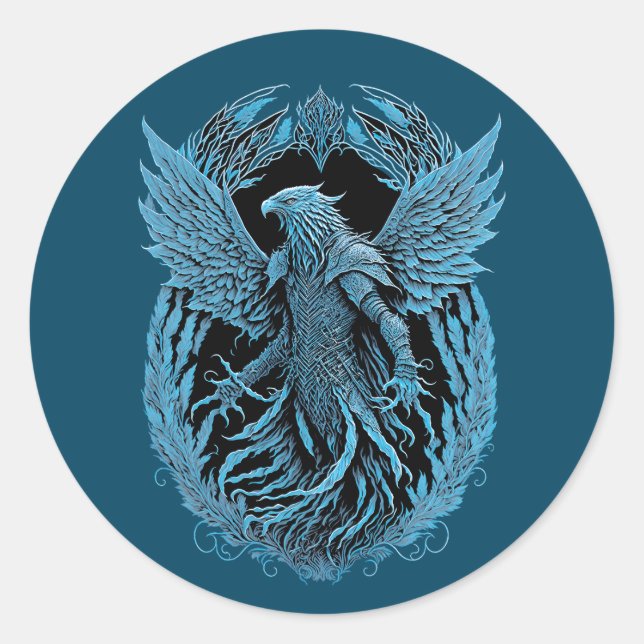 Fantasy Creature | Mediaeval Eagle Classic Round Sticker (Front)