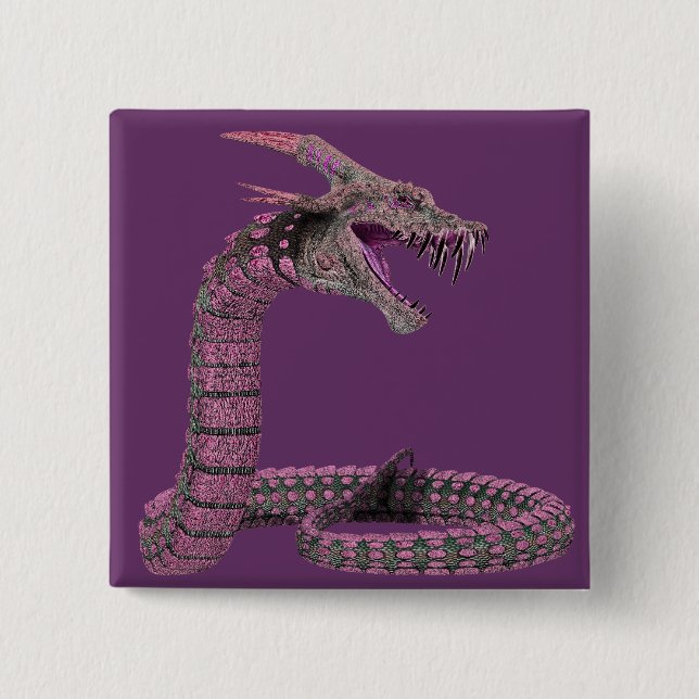 Fantasy Creature Pink Purple 15 Cm Square Badge (Front)