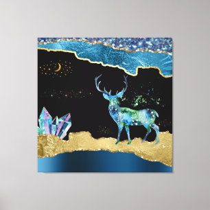 *~* Fantasy Crystal Deer Celestial GLITTER AP8 Canvas Print