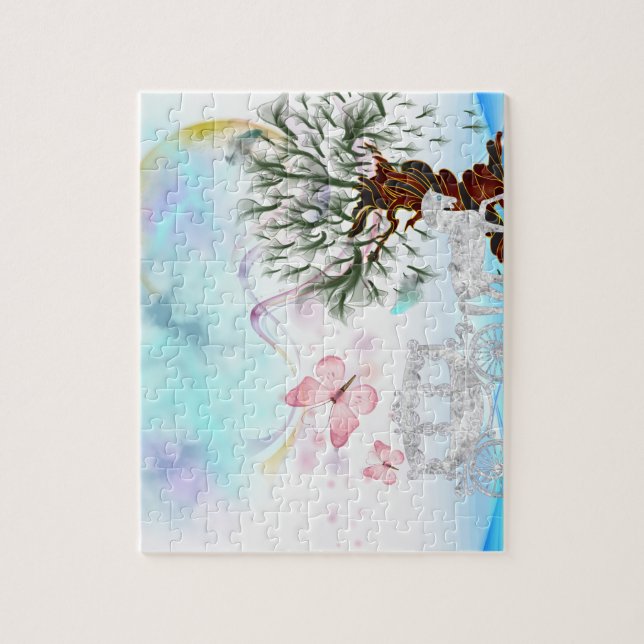 Fantasy Crystal Horse Carriage Jigsaw Puzzle (Vertical)