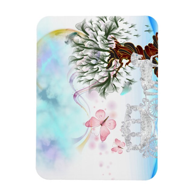 Fantasy Crystal Horse Carriage Magnet (Vertical)