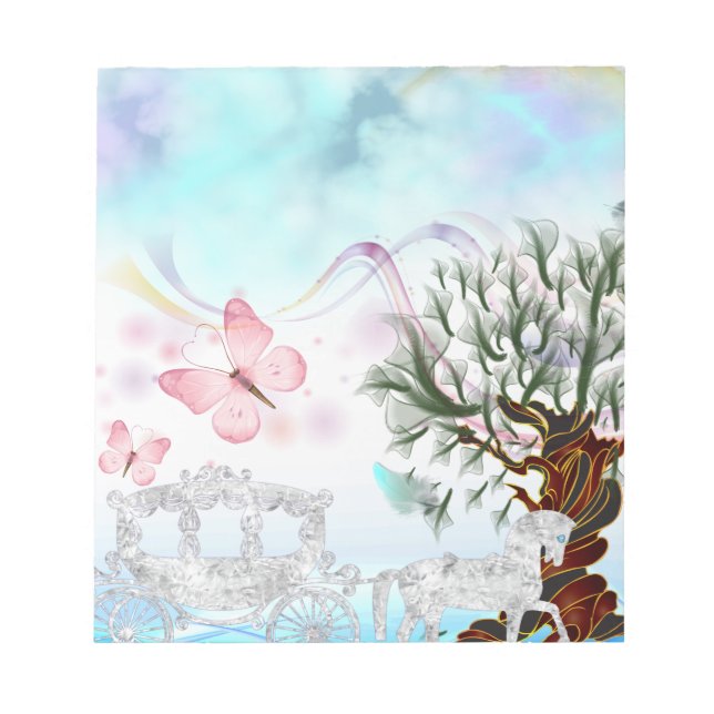 Fantasy Crystal Horse Carriage Notepad (Front)