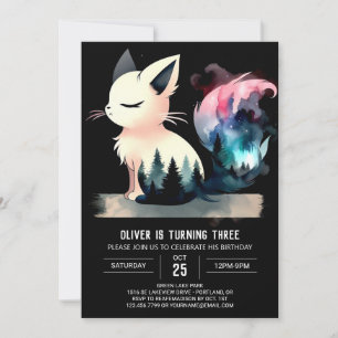 Fantasy Custom Cat Birthday Invitation