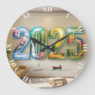Fantasy Cute 2025 Four Numbers Large Clock