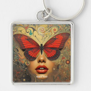 Fantasy Cute Abstract Butterflies Eyes Key Ring
