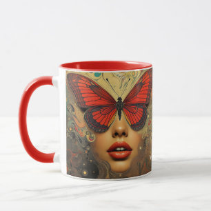 Fantasy Cute Abstract Butterflies Eyes Mug