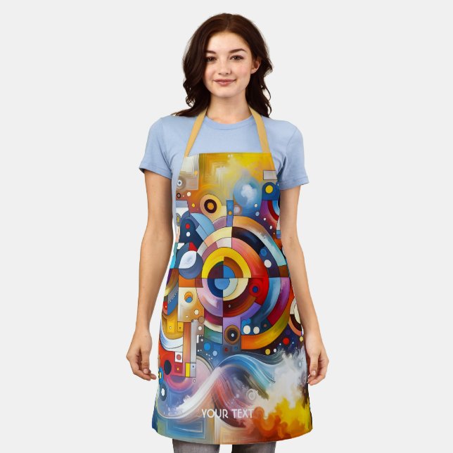 Fantasy Cute Abstract Colour Circles Apron (Worn)