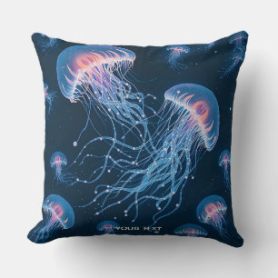 Fantasy Cute Abstract Jellyfish Underwater Cushion
