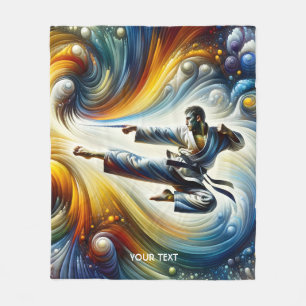 Fantasy Cute Abstract Karate Drawing Fleece Blanket