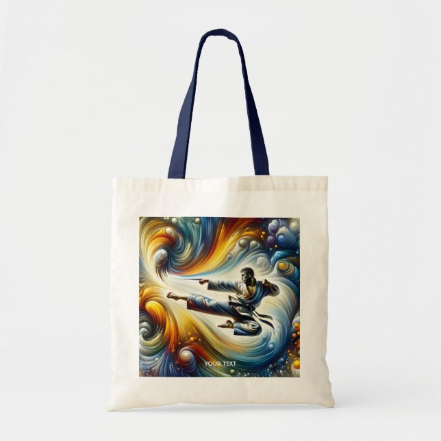 Fantasy Cute Abstract Karate Drawing Tote Bag (Front)