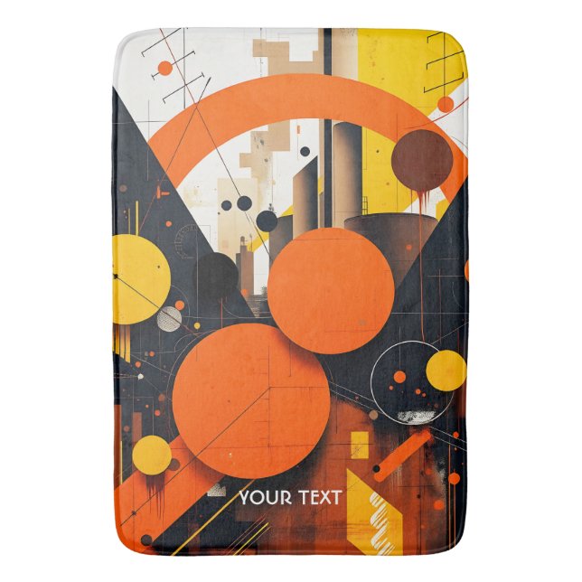 Fantasy Cute  Abstract Red Circles Bath Mat (Front Vertical)