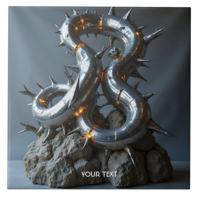 Fantasy Cute Abstract Sculpture Rock Ceramic Tile (Front)