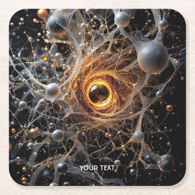 Fantasy Cute Abstract Space Scene Square Paper Coaster (Front)