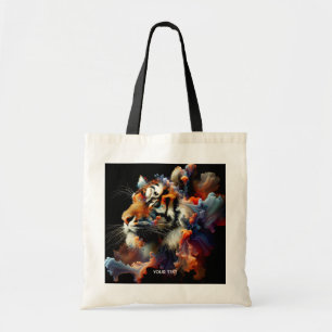 Fantasy Cute Abstract Tiger Head Tote Bag